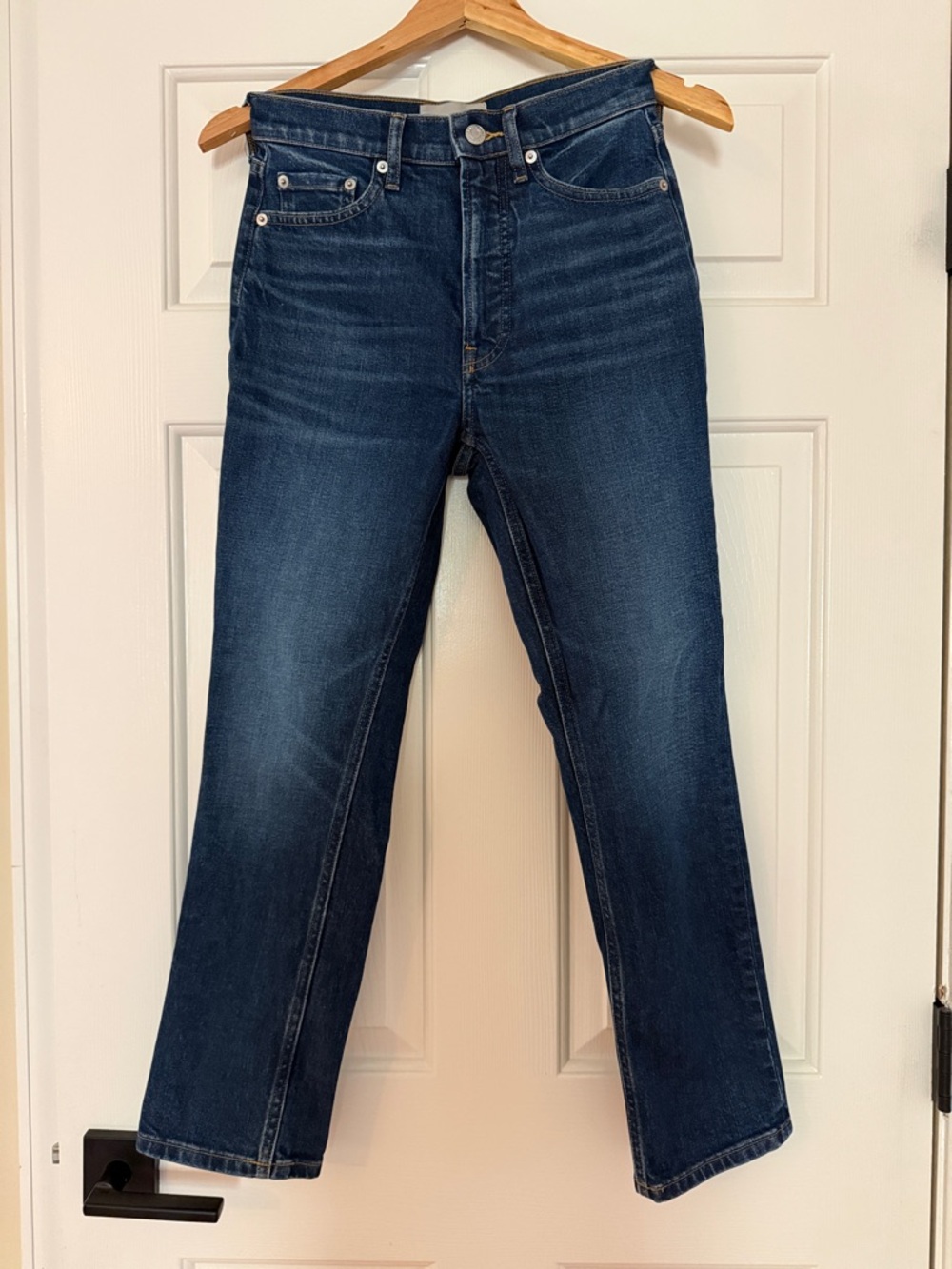 Classic Dark Wash Straight Leg Jeans